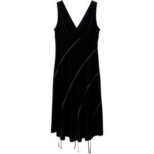 Vintage Robbie Bee Womens Velvet Whimsigoth Midi Dress Size 6 Black Fairy Grunge